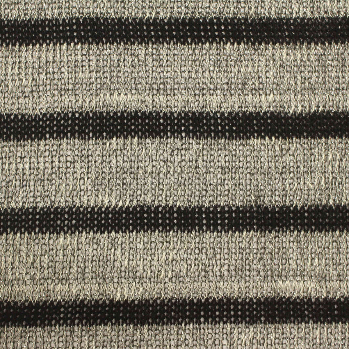 Black Horizontal-Stripe Chunky Knit, Viscose-Poly