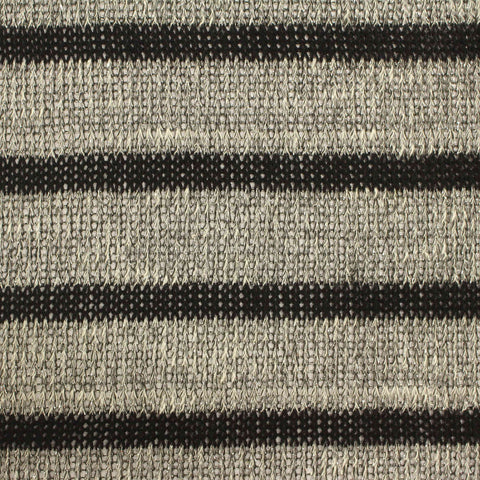 Black Horizontal-Stripe Chunky Knit, Viscose-Poly