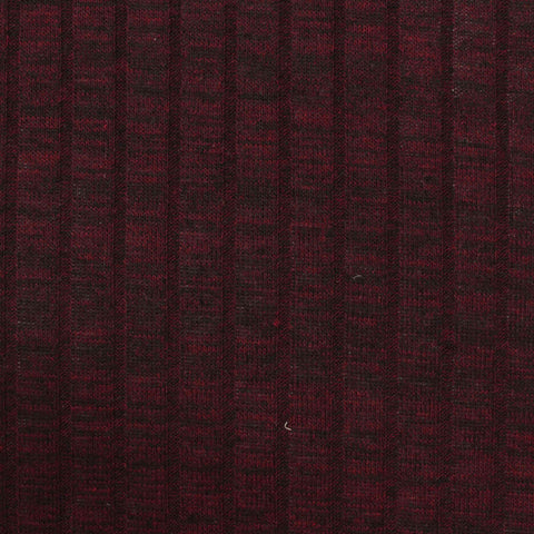 Dark Red Marl Rib Knit, Poly-Viscose, 189 gsm