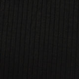 Viscose Stretch Rib Knit Fabric, 245 gsm, 125 cm — Black