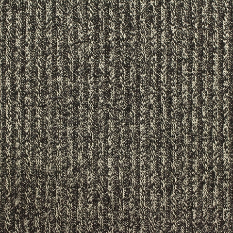 Black Marl Rib Knit, Viscose-Poly, 313 gsm