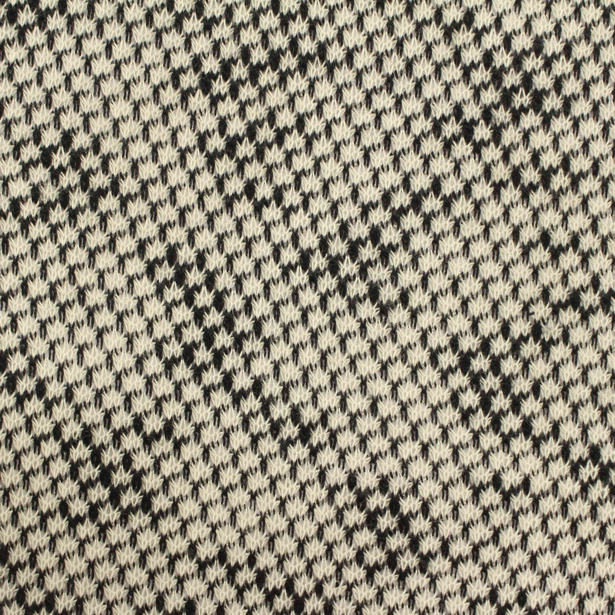 Black Houndstooth Chunky Knit, Poly-Cotton, 183 gsm