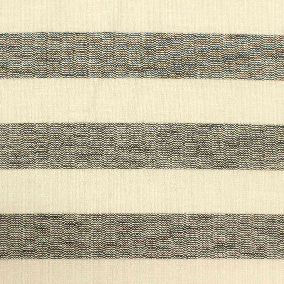 Cream Horizontal-Stripe Rib Knit, Viscose-Poly, 217 gsm