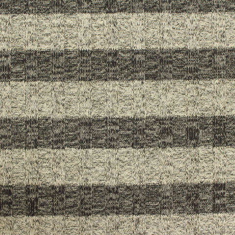 Dark Grey Check Rib Knit, Poly-Viscose