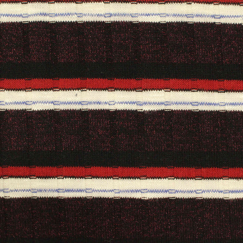 Dark Red Horizontal-Stripe Rib Knit