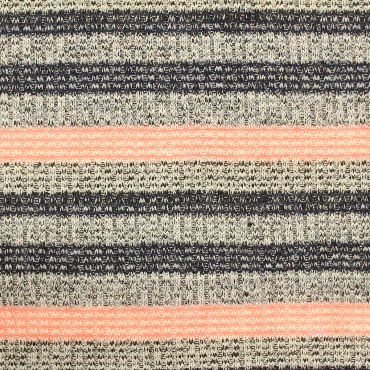 Marled Grey Horizontal-Stripe Rib Knit, Poly-Viscose