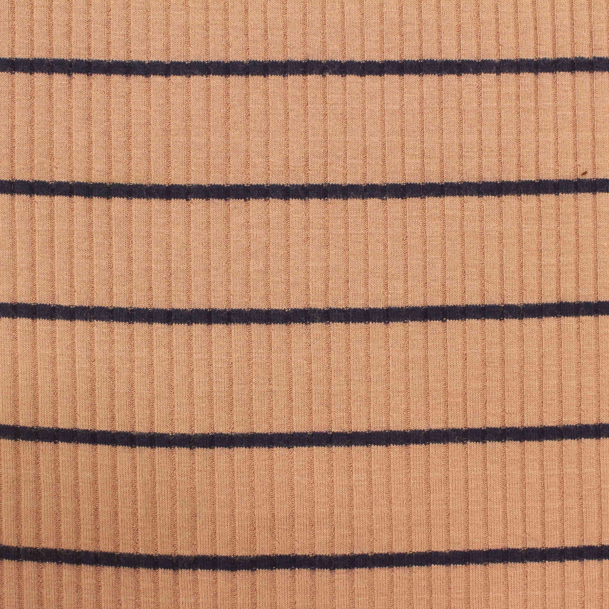 Brown Horizontal-Stripe Rib Knit, Viscose