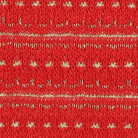 Red Horizontal-Line Chunky Knit, Cotton