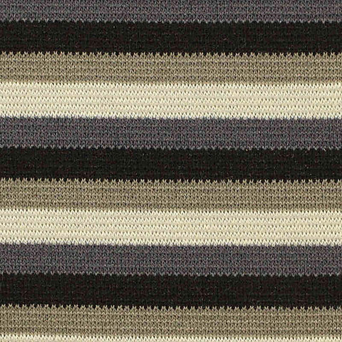 Cream Horizontal-Stripe Ponte Knit, Poly-Viscose