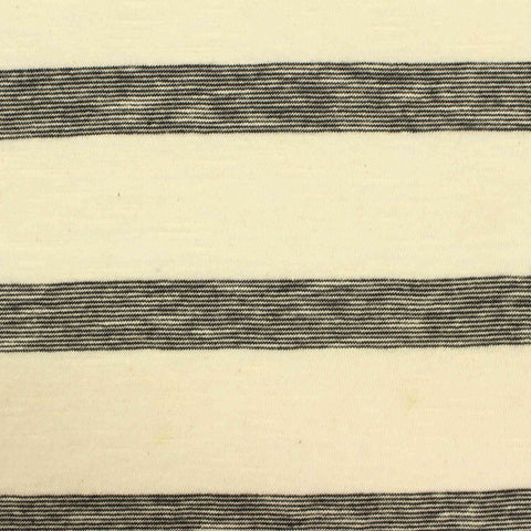 Dark Grey Horizontal-Stripe Jersey Knit, Cotton, 137 gsm