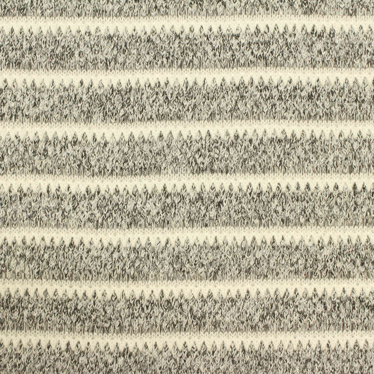 Cream Horizontal-Stripe Knit, Poly-Viscose, 362 gsm