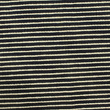 Black Horizontal-Stripe Rib Knit, Poly-Cotton