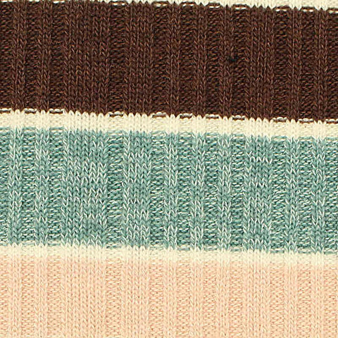 Brown Horizontal-Stripe Rib Knit, Poly-Viscose, 294 gsm