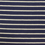 Navy Horizontal-Stripe Rib Knit, Viscose