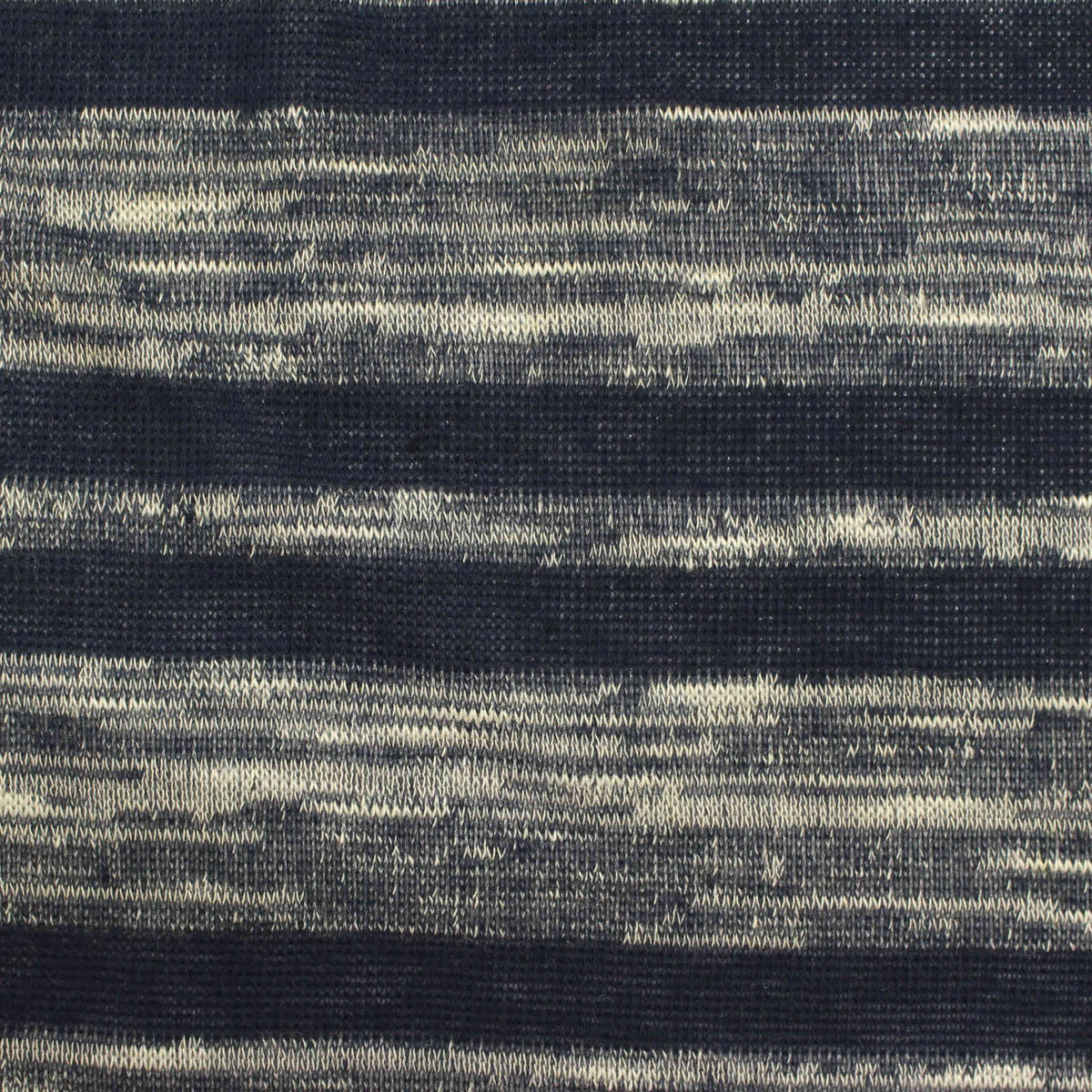 Dark Blue Horizontal-Stripe Chunky Knit, Poly-Viscose, 157 gsm