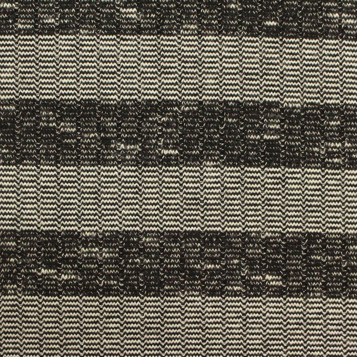 Charcoal Plaid Rib Knit, Viscose-Poly