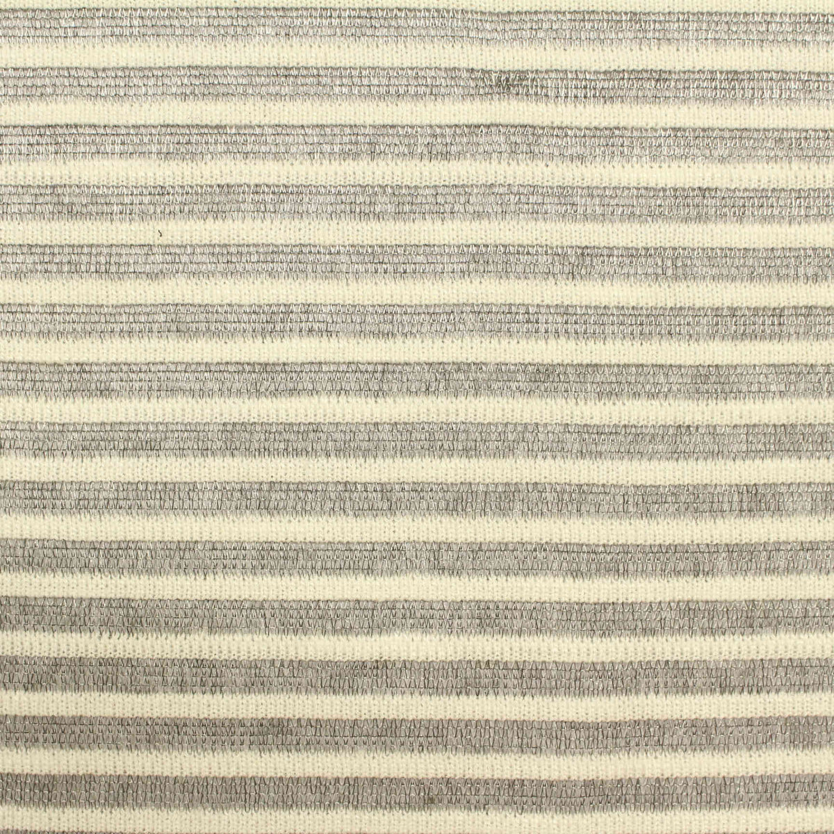 Cream Horizontal-Stripe Chunky Knit, Viscose-Poly, 189 gsm