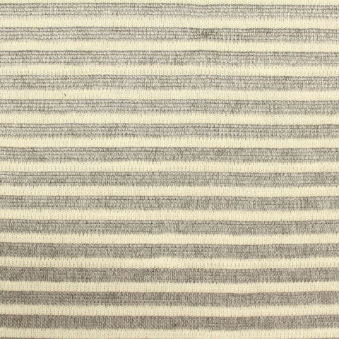 Cream Horizontal-Stripe Chunky Knit, Viscose-Poly, 189 gsm