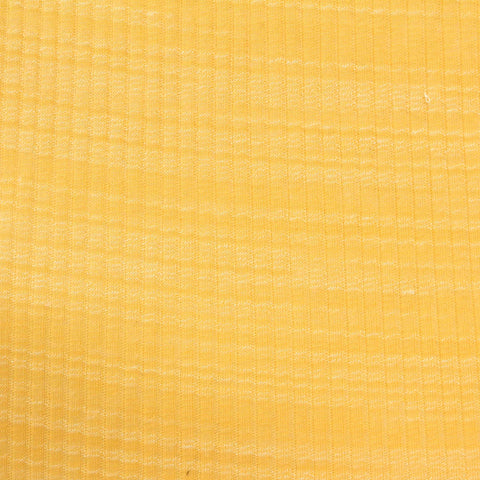 Heathered Yellow Flecks Rib Knit, Poly-Viscose