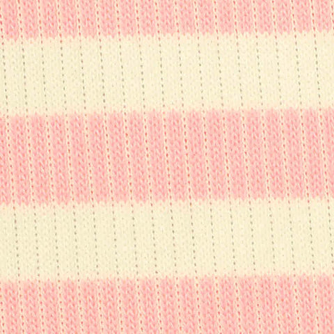 Pink Horizontal-Stripe Rib Knit, Polyester, 300 gsm