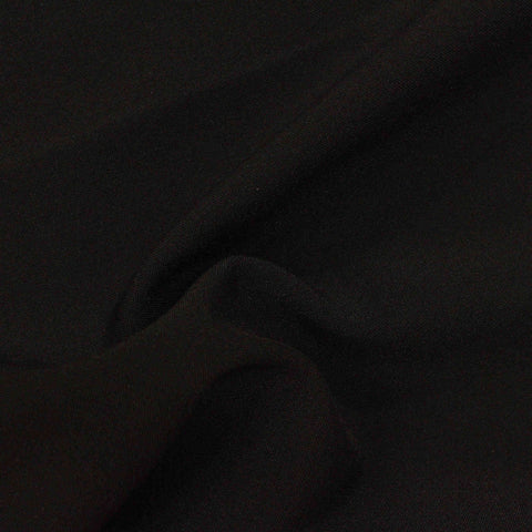 Polyester Viscose Stretch Woven Fabric, 206 gsm — Black