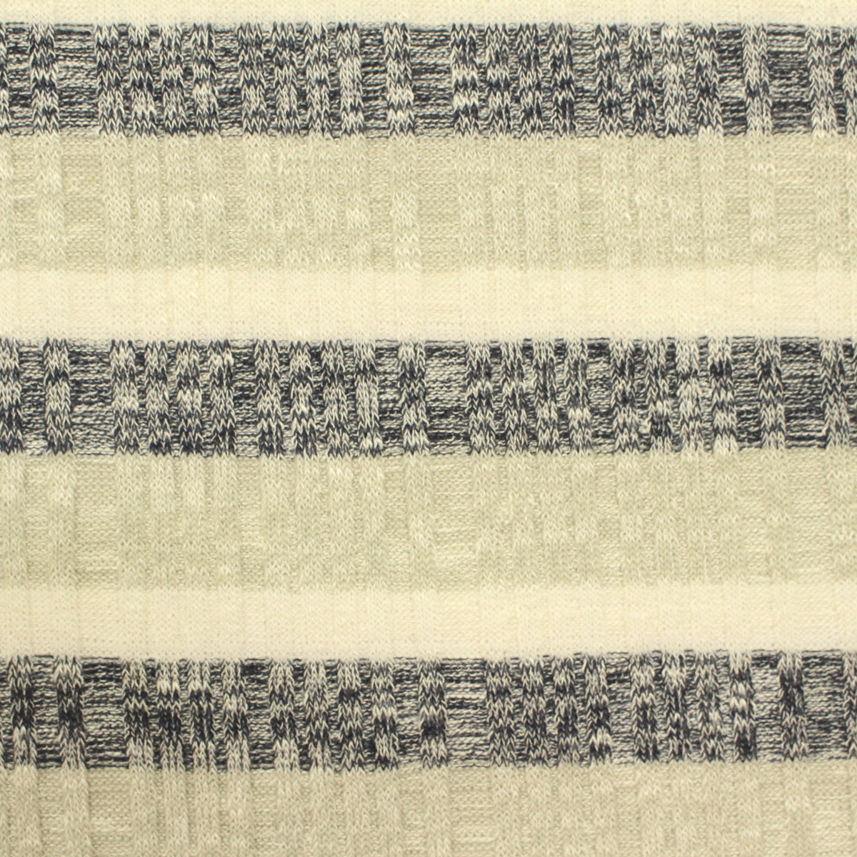 Cream Horizontal-Stripe Knit, Poly-Viscose, 216 gsm