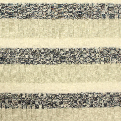 Cream Horizontal-Stripe Knit, Poly-Viscose, 216 gsm