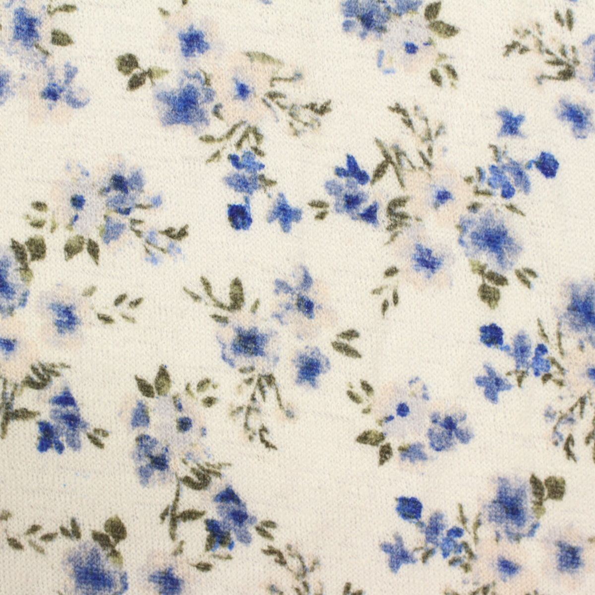 Blue Floral Knit, Polyester, 165 gsm