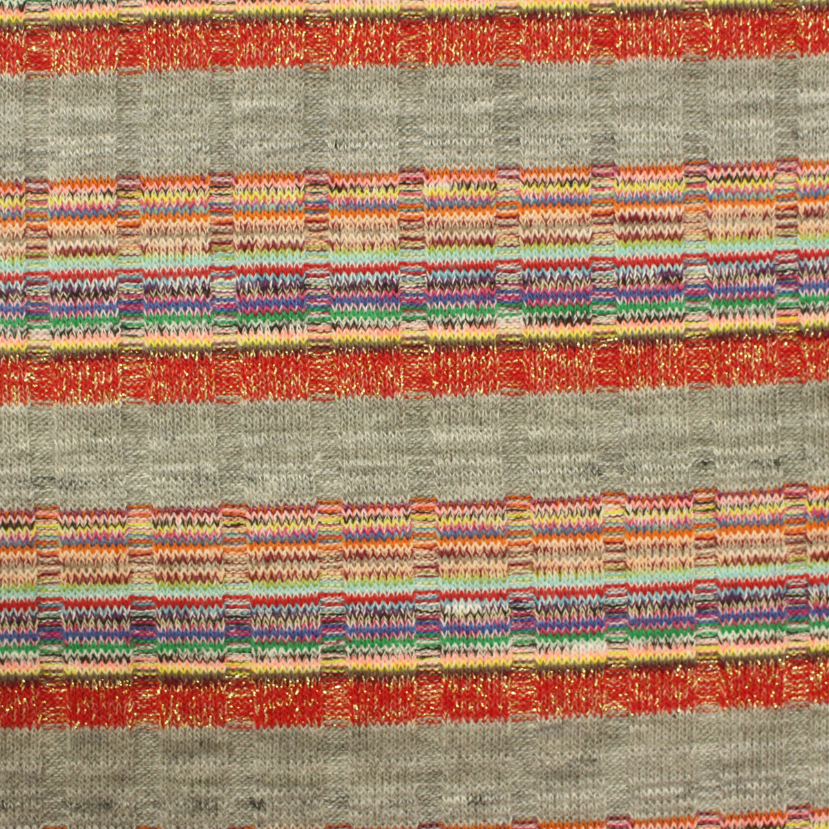 Grey Horizontal-Stripe Knit, Poly-Viscose, 207 gsm