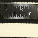 Black Horizontal-Stripe Rib Knit, Viscose-Poly — texture