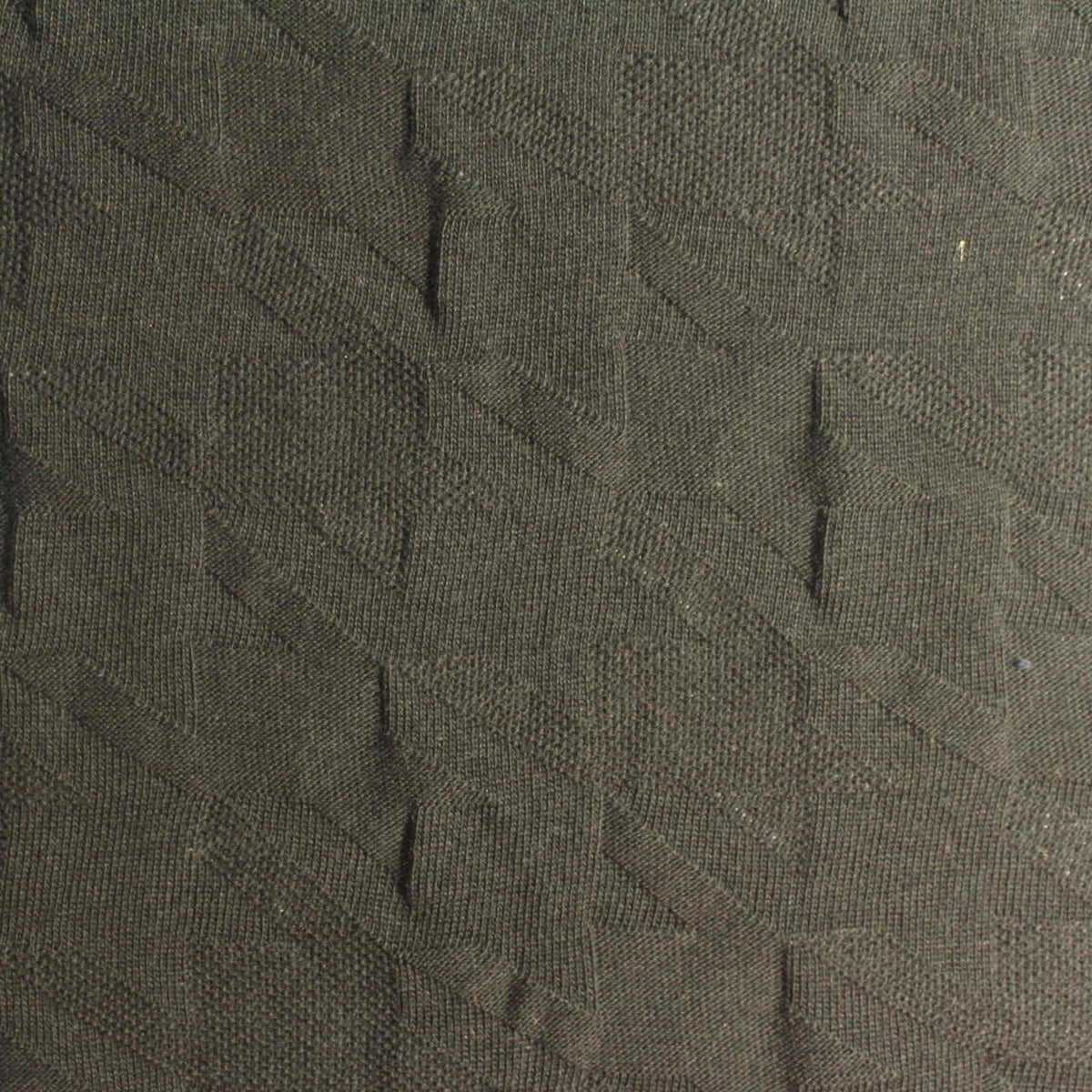 Dark Green Geometric-Chevron Jacquard, Cotton