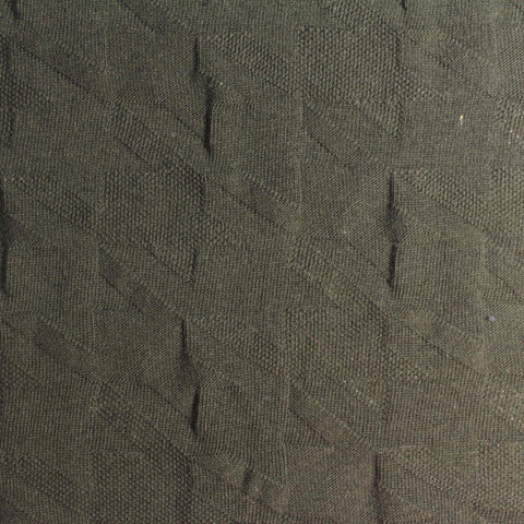 Dark Green Geometric-Chevron Jacquard, Cotton