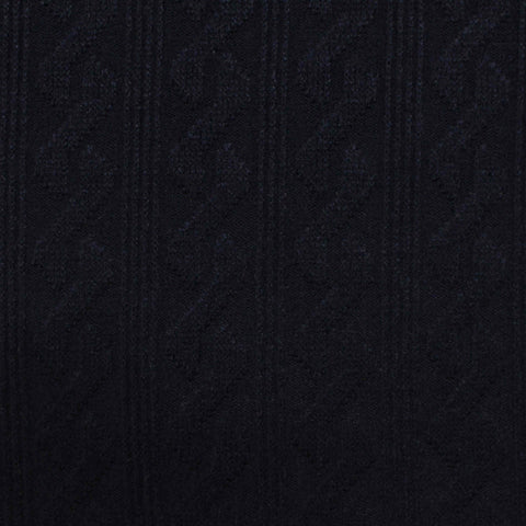 Dark Blue Tone-on-Tone Pointelle Knit, Viscose-Poly