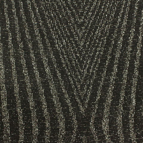 Black Vertical-Stripe Interlock Knit, Polyester, 182 gsm