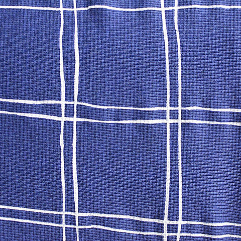 White Irregular-Check Waffle Knit, Cotton