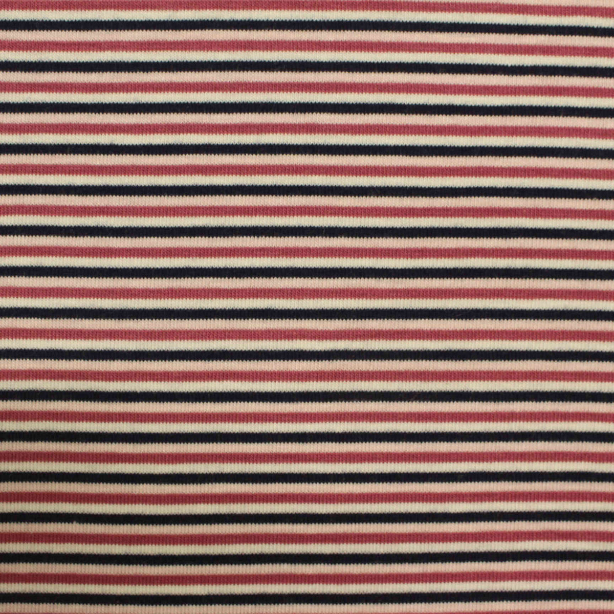Navy Horizontal-Stripe Knit, Polyester, 175 gsm