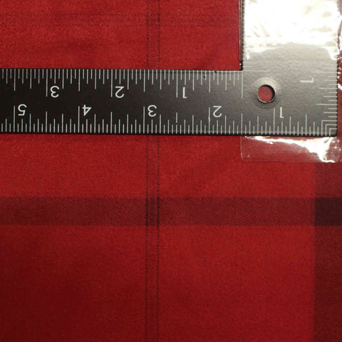 Red Plaid Faux Suede, Polyester