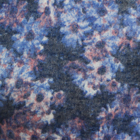 Blue Abstract Chunky Knit, Polyester, 98 gsm