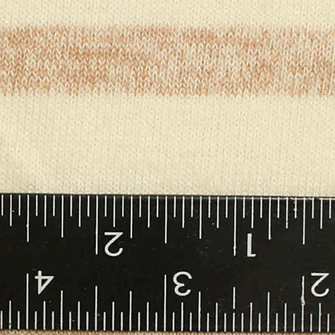 Light Brown Horizontal-Stripe Chunky Knit, Viscose-Poly