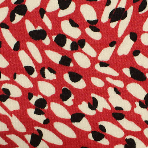 Red Abstract-Animal Print Jersey Knit, Viscose