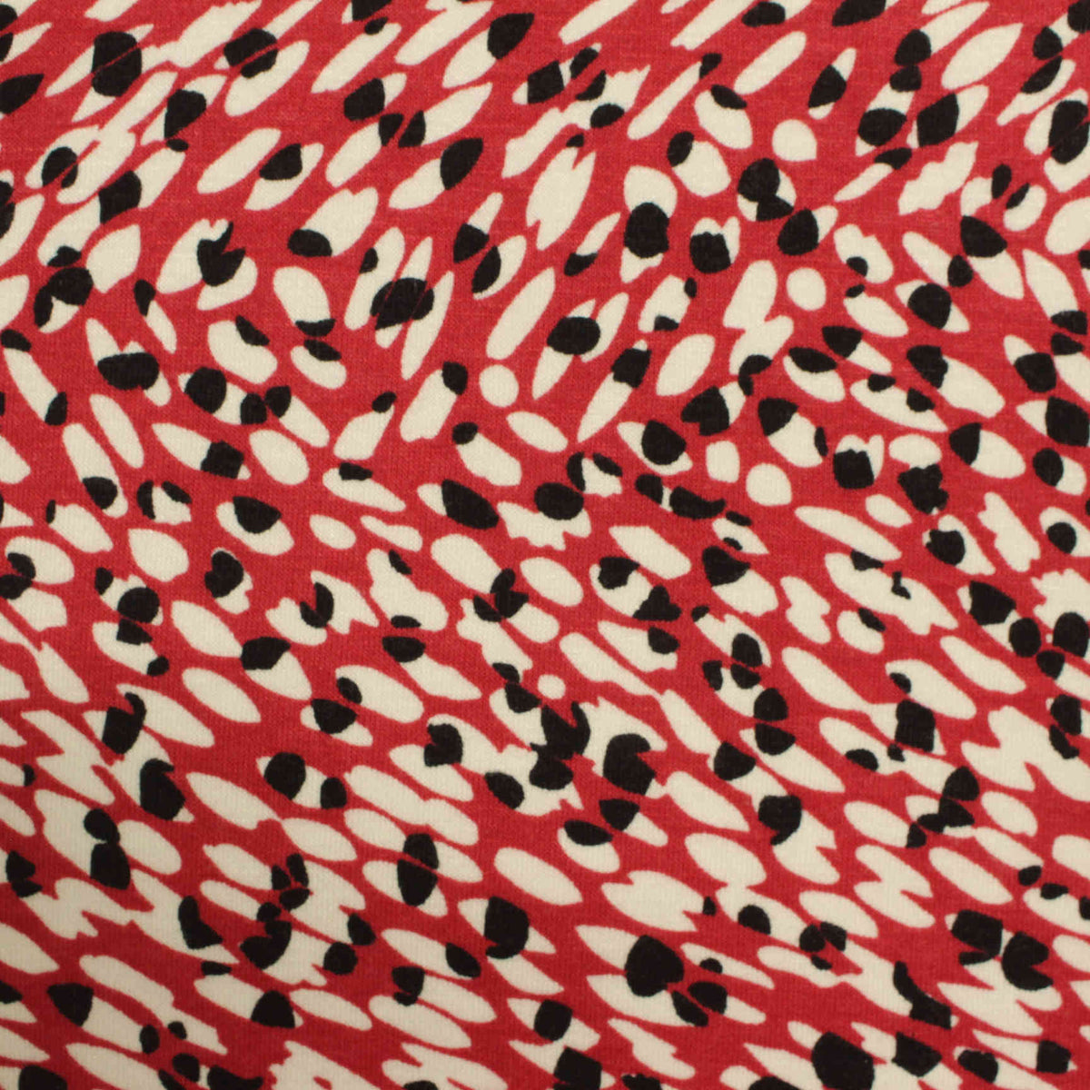 Red Abstract-Animal Print Jersey Knit, Viscose