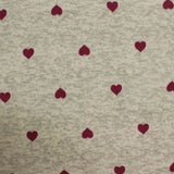 Dark Red Hearts Knit, Polyester