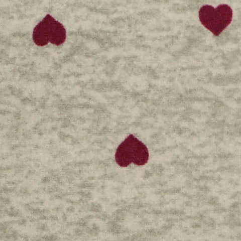 Dark Red Hearts Knit, Polyester