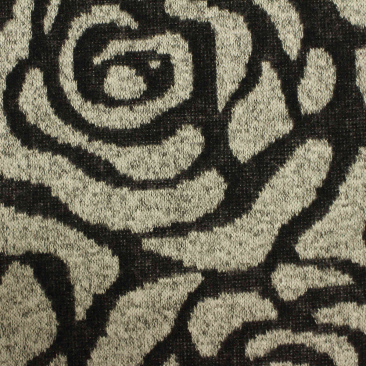 Grey Abstract-Swirl Jacquard, Viscose-Poly