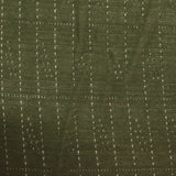 Dark Green Grid Pointelle Knit, Viscose-Nylon
