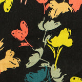 Yellow Scattered-Floral Sateen, Cotton — texture