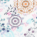 Orange Abstract-Floral Woven, Viscose