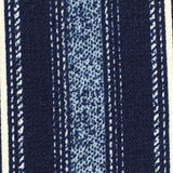 Dark Blue Vertical-Stripe Linen-Look, Polyester — texture