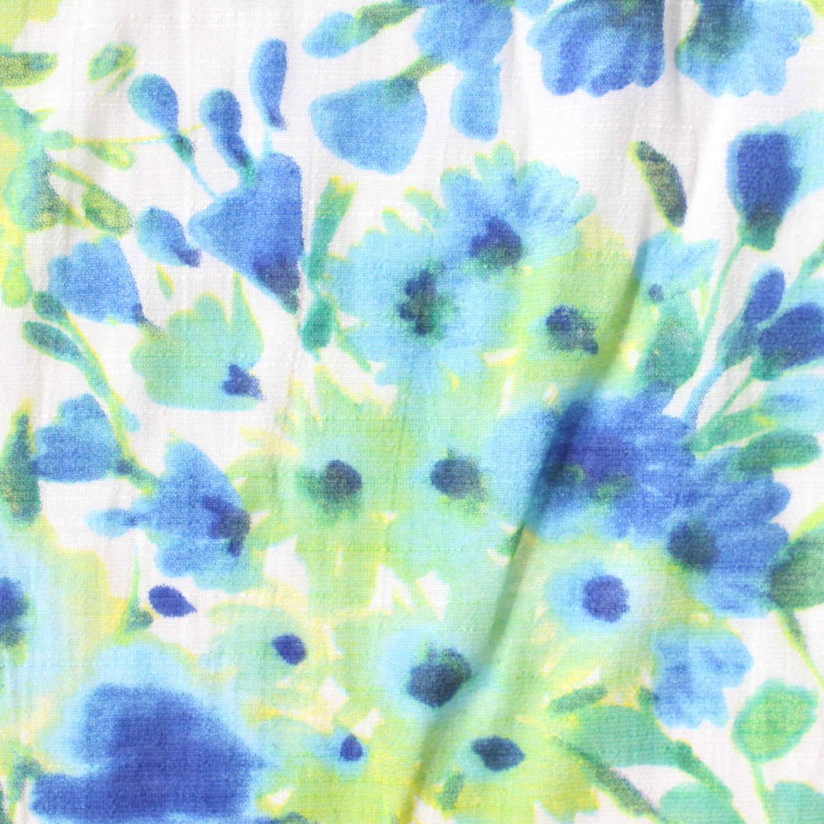 Blue Floral Woven, Viscose-Poly