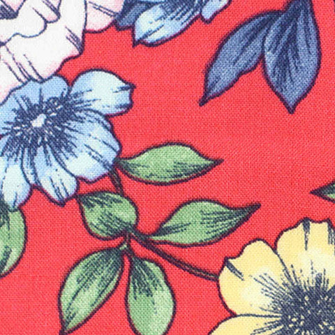 Red Floral Woven, Viscose, 121 gsm